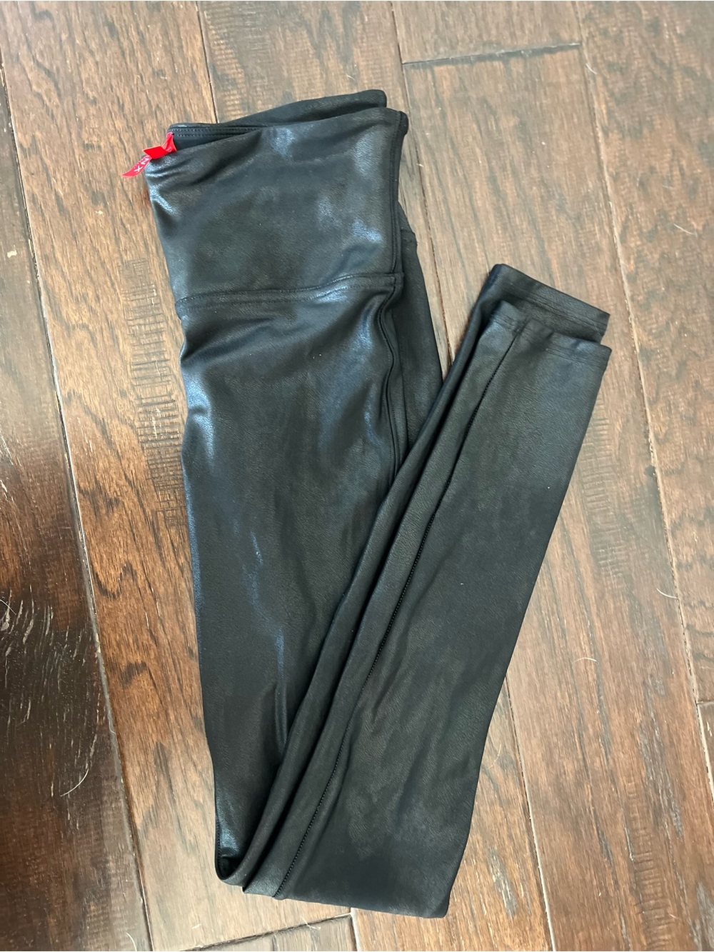 SPANX Black Faux Leather High-Waist Leggings